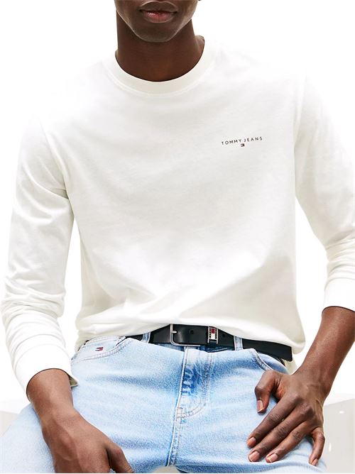 T-shirt manica lunga in cotone bianca Tommy Jeans | DM0DM21594YBL